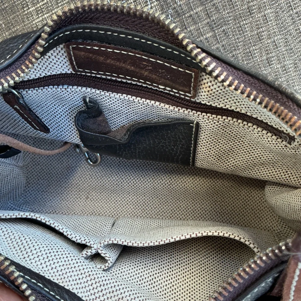 Dooney & Bourke Dark Brown Leather Mini Hobo Bag